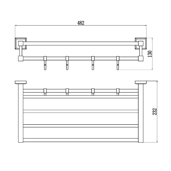 Полка для полотенец Savol S-509544, хром. Фото 2