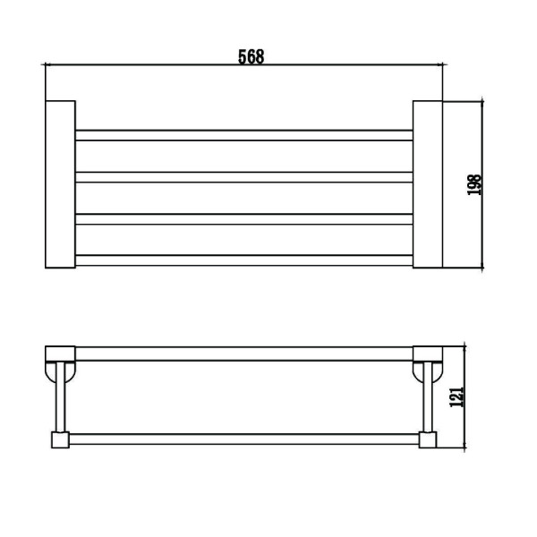 Полка для полотенец Savol S-607344, хром. Фото 2