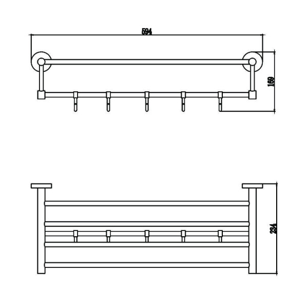 Полка для полотенец Savol S-608745, хром. Фото 2