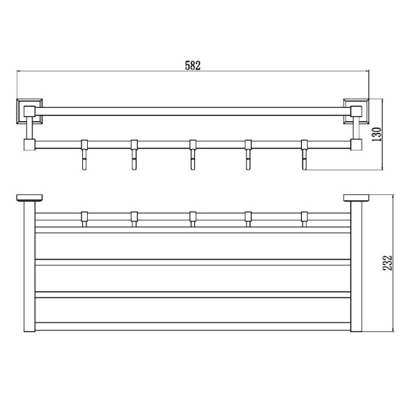 Полка для полотенец Savol S-609544, хром. Фото 2
