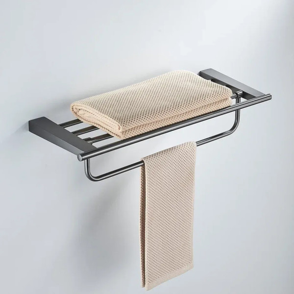 Полка для полотенец Shevanik SG5708T, оружейная сталь. Фото 3