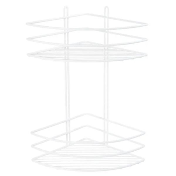 Полка корзина Fixsen двухэтажная, угловая, белая (FX-710W-2). Фото 1