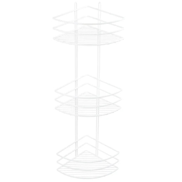 Полка корзина Fixsen трехэтажная, угловая, белая (FX-710W-3). Фото 1