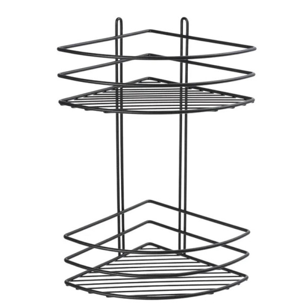 Полка корзина Fixsen угловая, двухэтажная, черная (FX-710B-2). Фото 1