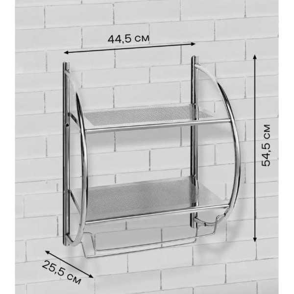 Полка металлическая D-Lin D201901, хром. Фото 2