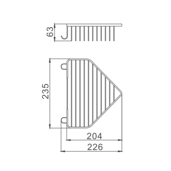 Полка металлическая угловая D-Lin D201304, хром. Фото 2