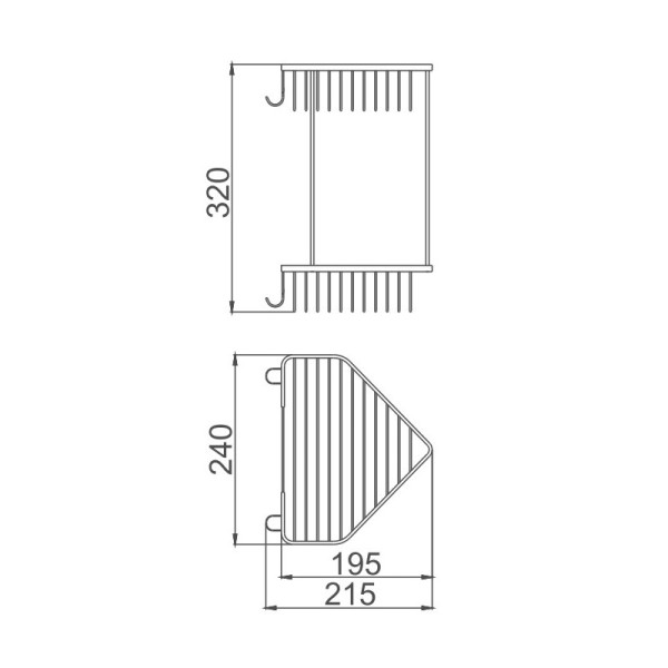 Полка металлическая угловая D-Lin D201305, хром. Фото 2