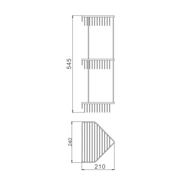 Полка металлическая угловая D-Lin D201306, хром. Фото 2