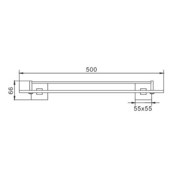 Полка стеклянная D-Lin D260222, черный. Фото 2