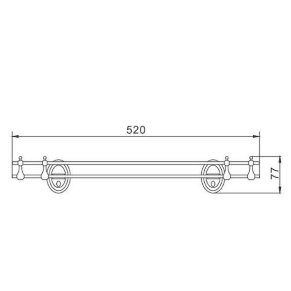 Полка стеклянная D-Lin D260310, хром. Фото 2