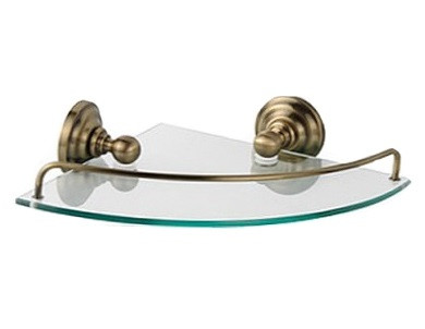 Полка стеклянная Fixsen Retro угловая, бронза (FX-83803A). Фото 1