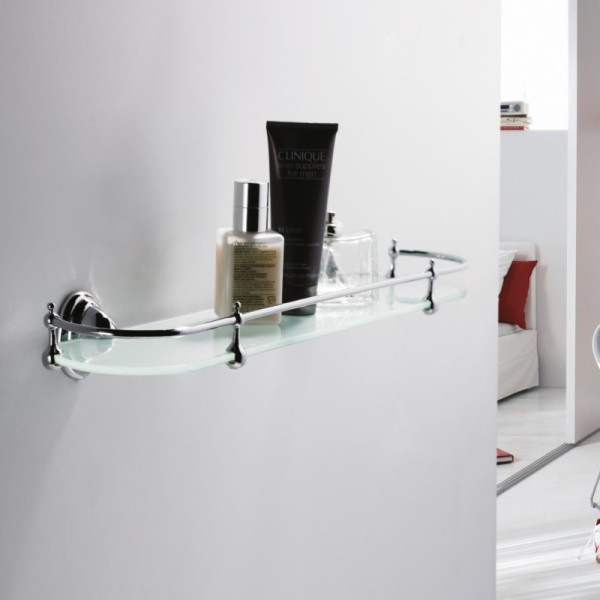 Полка стеклянная Haiba HB1507, хром. Фото 3