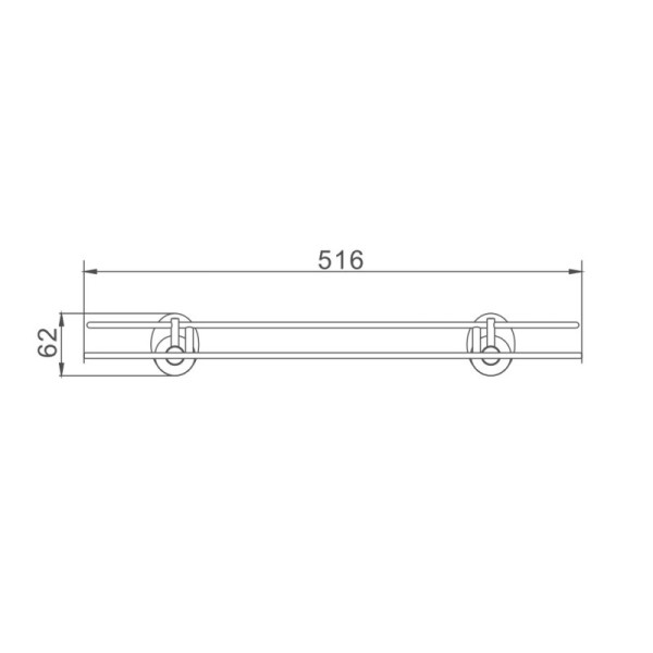 Полка стеклянная Haiba HB1607-1, хром. Фото 2