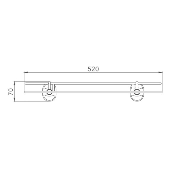 Полка стеклянная Haiba HB1907-1, хром. Фото 2