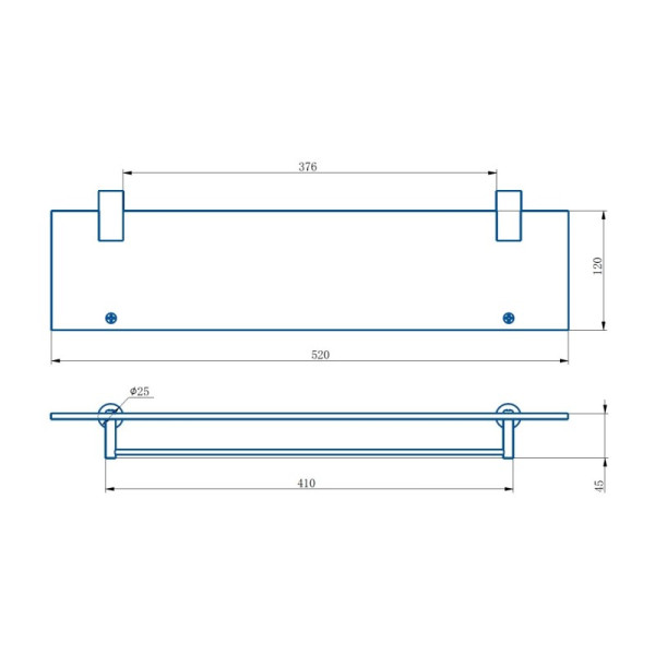 Полка стеклянная Haiba HB8407-4, бронза. Фото 2