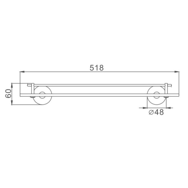 Полка стеклянная Haiba HB8707, черный. Фото 2