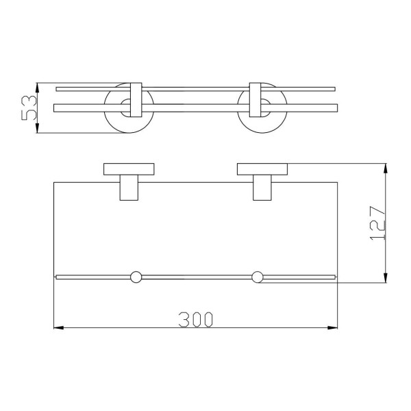 Полка стеклянная Rav Slezak COLORADO COA0900/30, хром. Фото 2