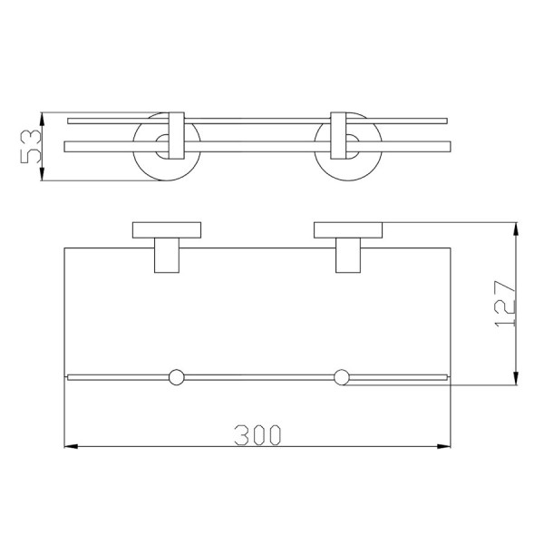 Полка стеклянная Rav Slezak COLORADO COA0900/30MGK, серый металлик брашированный. Фото 2