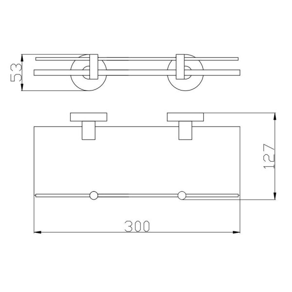 Полка стеклянная Rav Slezak COLORADO COA0900/30Z, золото. Фото 2