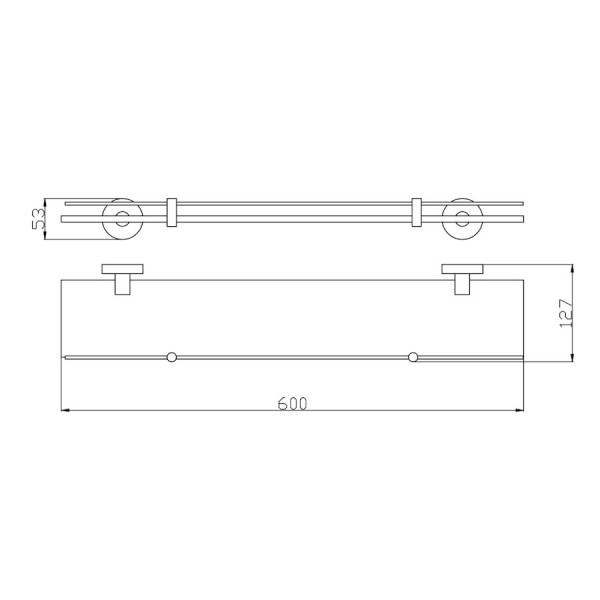 Полка стеклянная Rav Slezak COLORADO COA0900/60MGK, серый металлик брашированный. Фото 2
