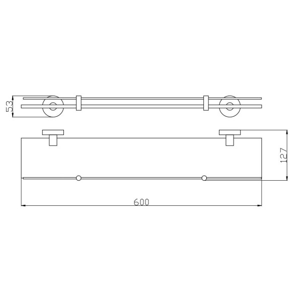 Полка стеклянная Rav Slezak COLORADO COA0900/60SM, бронза. Фото 2