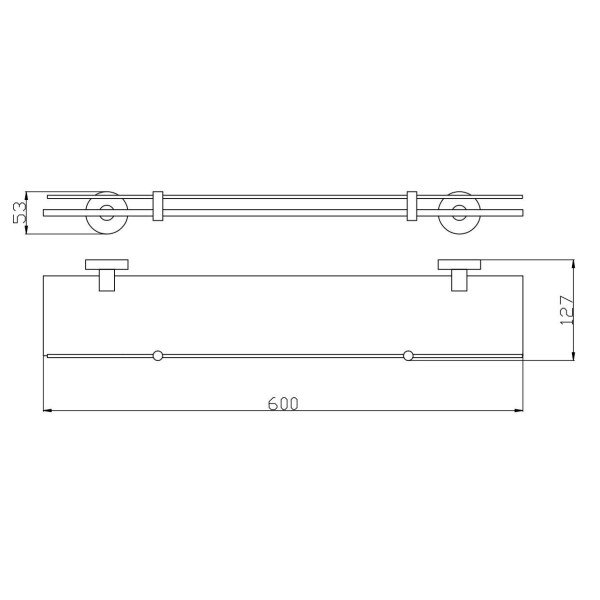 Полка стеклянная Rav Slezak COLORADO COA0900/60Z, золото. Фото 2