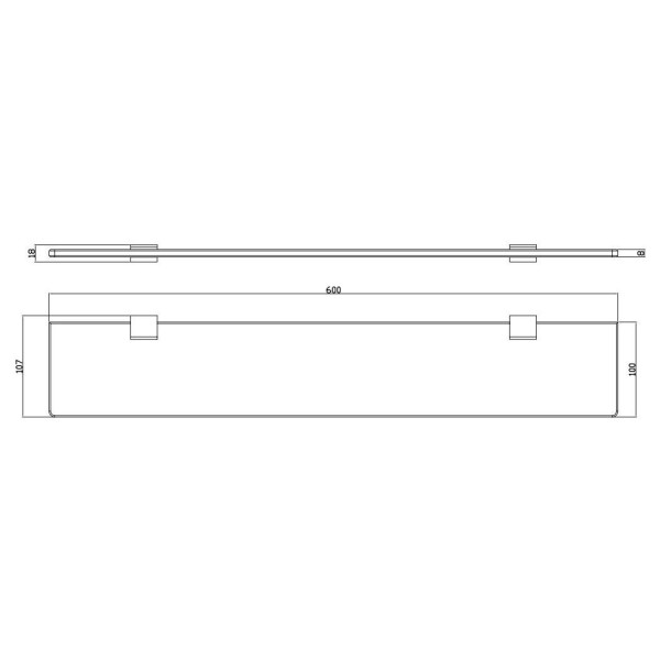 Полка стеклянная Rav Slezak NIL NLA0900/60, хром. Фото 2