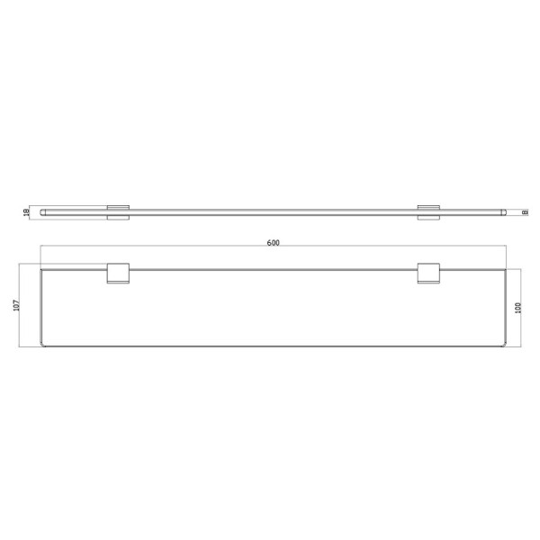 Полка стеклянная Rav Slezak NIL NLA0900/60ZRL, розовое золото. Фото 2