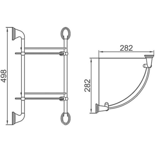 Полка стеклянная угловая D-Lin D262310, хром. Фото 2