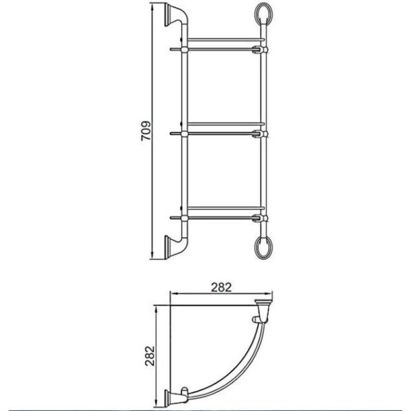 Полка стеклянная угловая D-Lin D263310, хром. Фото 2