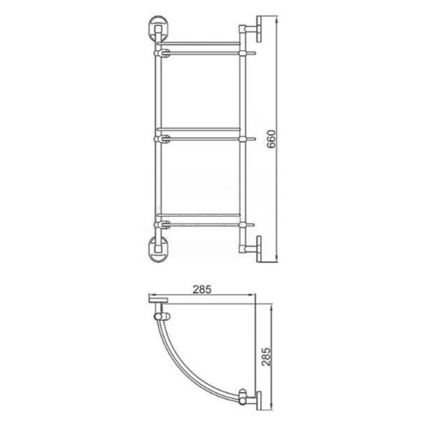 Полка стеклянная угловая D-Lin D263700, хром. Фото 2