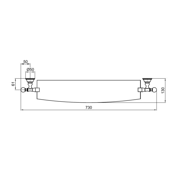 Полка стеклянная Webert Karenina KA500701065, бронза. Фото 2