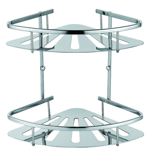 Полка угловая двухэтажная Azario подвесная,хром (AZ-836-2). Фото 1