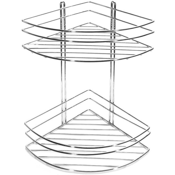 Полка угловая Fixsen двухэтажная, сталь, хром (FX-850-2). Фото 1