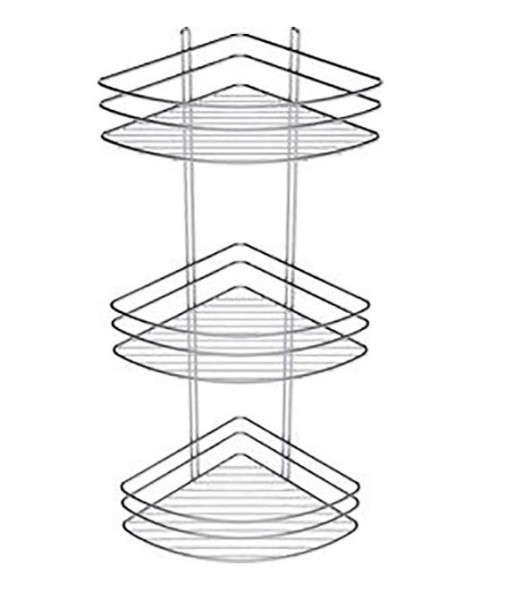 Полка угловая Fixsen трёхэтажная, сталь , хром (FX-850-3/GR-820-3). Фото 1