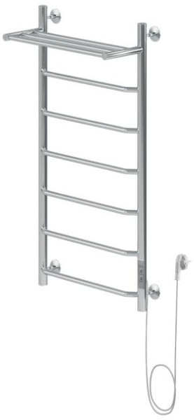 Полотенцесушитель электрический Aquanet Fiona 100х50 Тэн справа, с полкой. Фото 1