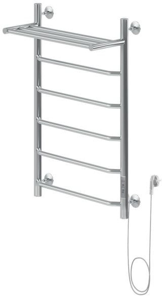 Полотенцесушитель электрический Aquanet Fiona 80х50 Тэн справа, с полкой. Фото 1