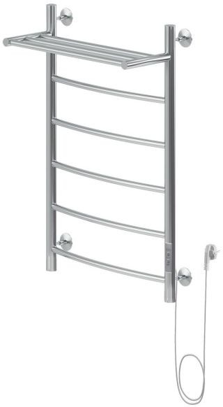 Полотенцесушитель электрический Aquanet Romeo 80х50 Тэн справа, с полкой. Фото 1