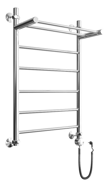 Полотенцесушитель электрический Двин FJ Electro форма лесенка 80х60 ТЭН справа цвет Хром (4627130731305). Фото 1