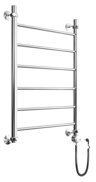 Полотенцесушитель электрический Двин J Electro форма лесенка 80х50 ТЭН справа цвет Хром (4627085902881). Фото 1