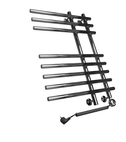 Полотенцесушитель электрический Двин L Primo Electro форма лесенка 80х55 ТЭН справа цвет Хром (4627085907756). Фото 1