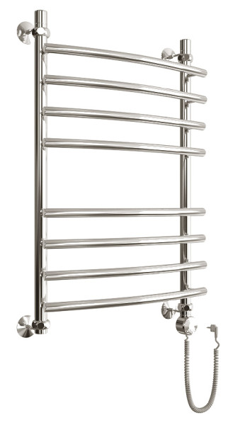 Полотенцесушитель электрический Двин R Primo Electro форма лесенка 80х50 ТЭН справа цвет Хром (4627085364900). Фото 1