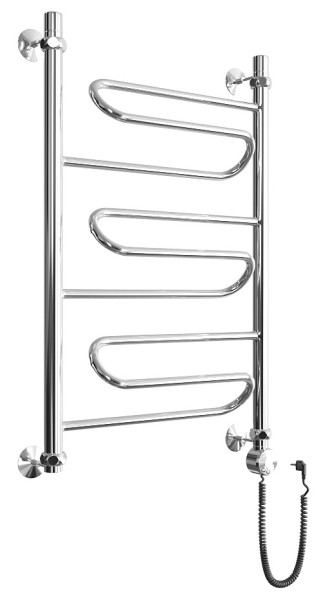 Полотенцесушитель электрический Двин W Electro форма лесенка 80х50 ТЭН справа цвет Хром (4627085898306). Фото 1