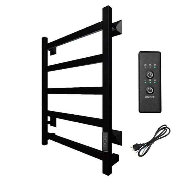 Полотенцесушитель электрический (лесенка) Тругор Пэк сп 20 кв 60х40 см, черный. Фото 1