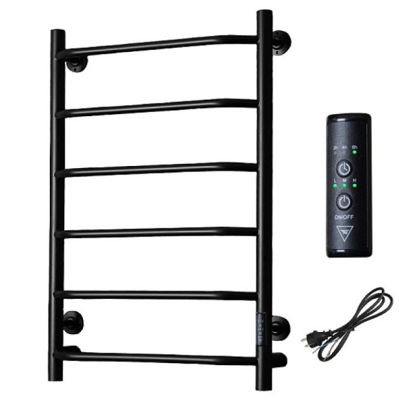 Полотенцесушитель электрический (лесенка) Тругор Пэк сп 6 80х50 см, черный. Фото 1