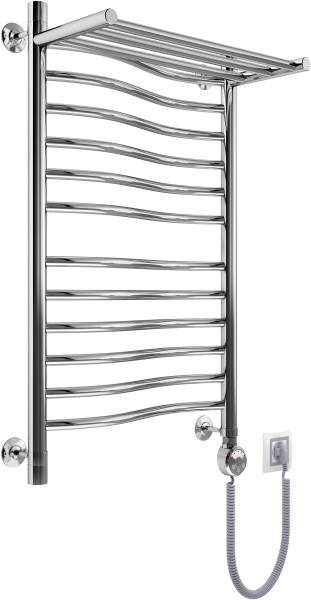 Полотенцесушитель электрический Маргроид Волна Премиум форма лесенка 100х60 цвет Хром (BолнаЭлПр10060правсполкой). Фото 1