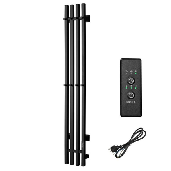 Полотенцесушитель электрический (нестандартная) Тругор Пэк сп Вектор кв 4 120х15 см, черный. Фото 1