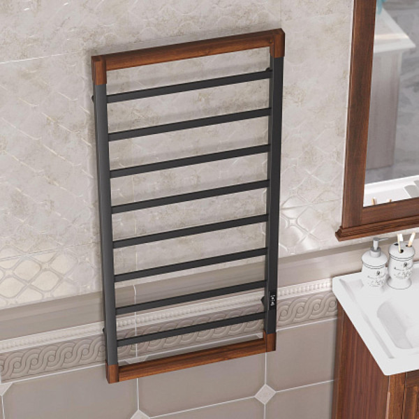 Полотенцесушитель электрический OPADIRIS Беланто OS12351BN черный матовый/светлый орех. Фото 4