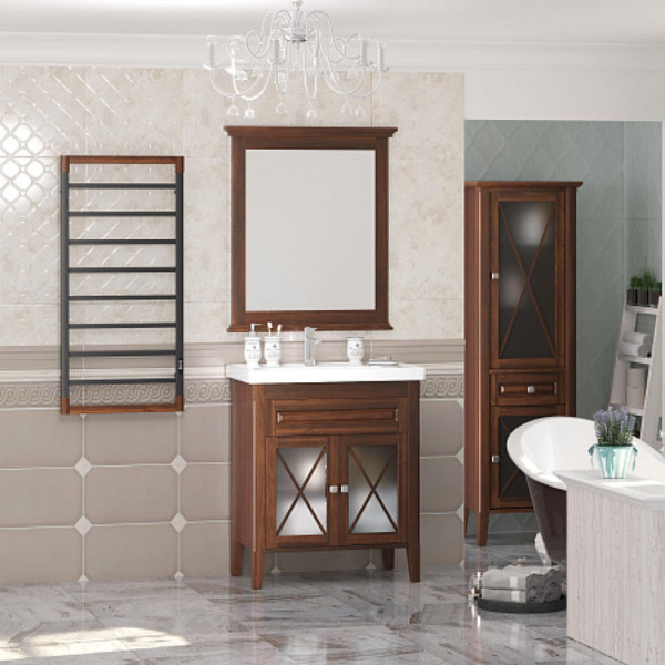 Полотенцесушитель электрический OPADIRIS Беланто OS12351BN черный матовый/светлый орех. Фото 5