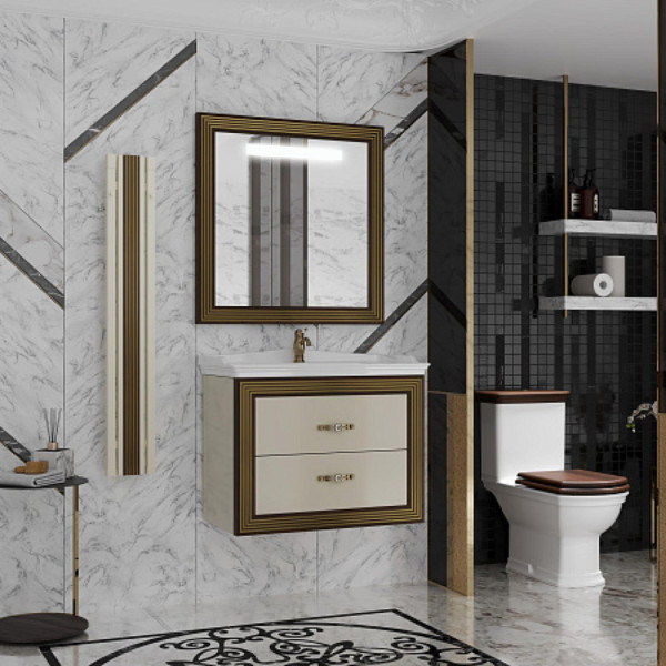 Полотенцесушитель электрический OPADIRIS Карат OS69322EN слоновая кость/светлый орех, золото. Фото 5